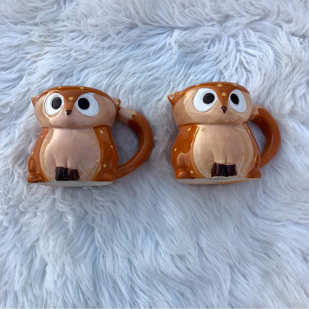 Owl Coffee Mugs Cup Two Matching Harvest Friends Fall Boston Warehouse